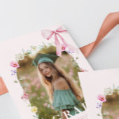 Wildflower Bow Graduation party Photo Collage Einladung