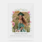 Wildflower Bow Graduation party Photo Welcome Acrylschild (Vorderseite)