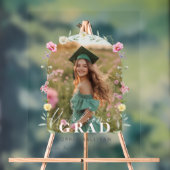 Wildflower Bow Graduation party Photo Welcome Acrylschild (Neutral)