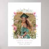 Wildflower Bow Graduation party Photo Welcome Poster (Vorne)