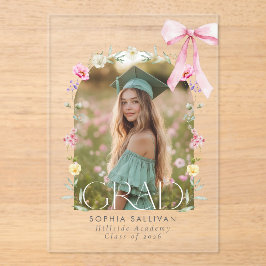 Wildflower Bow Graduation Photo Acryleinladungen