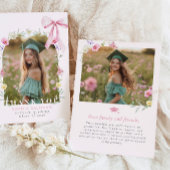 Wildflower Bow Graduation Photo Dankeskarte