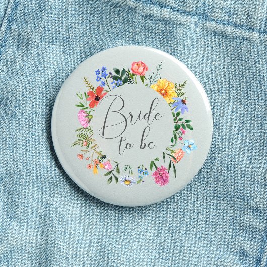 Wildflower Braut Script Hochzeit Button