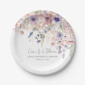 Wildflower-Brautdusche Pappteller (Vorderseite)