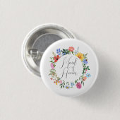 Wildflower Brautjungfer Skript Hochzeit Button (Vorne & Hinten)