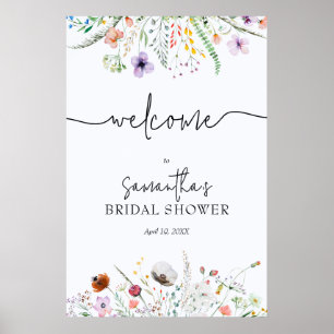Wildflower-Brautjungfernparty-Willkommen Poster