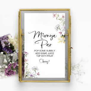 Wildflower Brautparty Mimosa Bar Schild