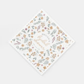 Wildflower Brautparty Servietten - Orange (Ecke)