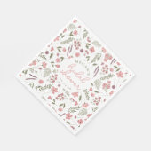 Wildflower Brautschauer Servietten - Rosa (Ecke)