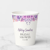 Wildflower Bridal Shower in Soft Purple Palette Pappbecher (Rückseite)