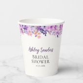 Wildflower Bridal Shower in Soft Purple Palette Pappbecher (Vorderseite)