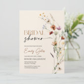Wildflower Bridal Shower Invitation, Floral Boho  Einladung (Stehend Vorderseite)