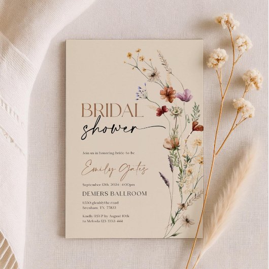Wildflower Bridal Shower Invitation, Floral Boho  Einladung