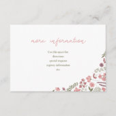 wildflower bridal shower invitation insert - pink einladung (Vorderseite)