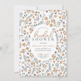 wildflower bridal shower invitation - orange einladung