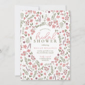 wildflower bridal shower invitation - pink einladung (Vorderseite)