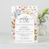 Wildflower Bridal Shower Invitation Template, Boho Einladung (Stehend Vorderseite)