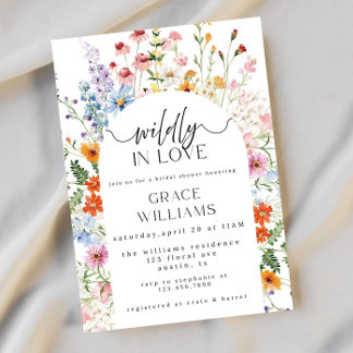 Wildflower Bridal Shower Invitation Template, Boho Einladung