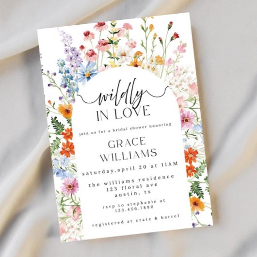 Wildflower Bridal Shower Invitation Template, Boho Einladung