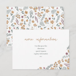 wildflower bridal shower invite insert - orange einladung