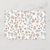 wildflower bridal shower invite insert - orange einladung (Rückseite)