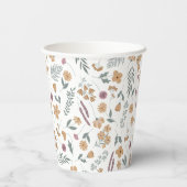 Wildflower Bridal Shower Paper Cups - Orange Pappbecher (Rückseite)