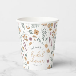 Wildflower Bridal Shower Paper Cups - Orange Pappbecher