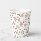 Wildflower Bridal Shower Paper Cups - Pink Pappbecher (Links)