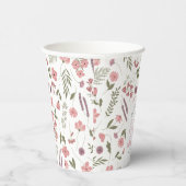 Wildflower Bridal Shower Paper Cups - Pink Pappbecher (Rechts)