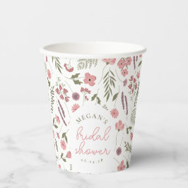 Wildflower Bridal Shower Paper Cups - Pink Pappbecher