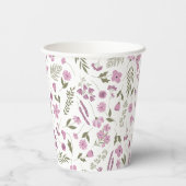 Wildflower Bridal Shower Paper Cups - Purple Pappbecher (Rückseite)