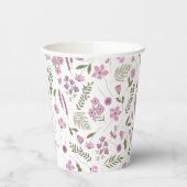 Wildflower Bridal Shower Paper Cups - Purple Pappbecher (Links)