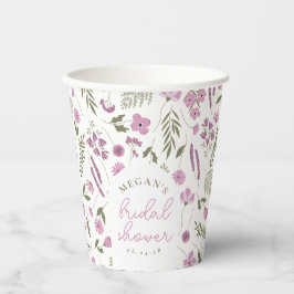 Wildflower Bridal Shower Paper Cups - Purple Pappbecher