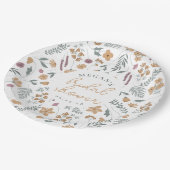 Wildflower Bridal Shower Paper Plates - Orange Pappteller (Schrägansicht)