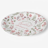 Wildflower Bridal Shower Paper Plates - Pink Pappteller (Schrägansicht)