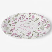 Wildflower Bridal Shower Paper Plates - Purple Pappteller (Schrägansicht)