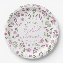 Wildflower Bridal Shower Paper Plates - Purple Pappteller