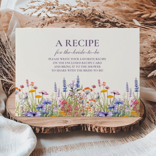 Wildflower Bridal Shower Recipe Begleitkarte