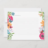 Wildflower Bridal Shower Recipe Enclosure Card Einladung (Rückseite)