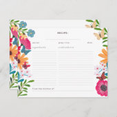 Wildflower Bridal Shower Recipe Enclosure Card Einladung (Vorne/Hinten)
