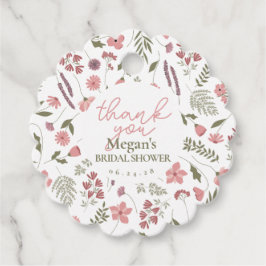 Wildflower Bridal Shower Thank You Tag - Pink Geschenkanhänger