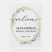 Wildflower Bridal Shower Welcome Acrylschild (Vorderseite)