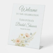 Wildflower Bridal Shower Welcome  Sockelschild (Vorderseite)