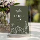 Wildflower Burnt Orange Wedding Table Number Einladung<br><div class="desc">Wildflower Burnt Orange Wedding Table Number</div>