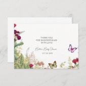 Wildflower Butterfly Baby Shower Dankeskarte (Vorne/Hinten)