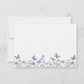 Wildflower Butterfly Personalized Flat Note Card Mitteilungskarte (Rückseite)