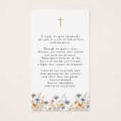 Wildflower Celebration of Life Cross Prayer Card (Rückseite)