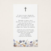 Wildflower Celebration of Life Cross Prayer Card (Rückseite)