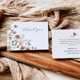 Wildflower Celebration of Life Funeral Thank You Dankeskarte