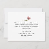 Wildflower Celebration of Life Funeral Thank You Dankeskarte (Rückseite)